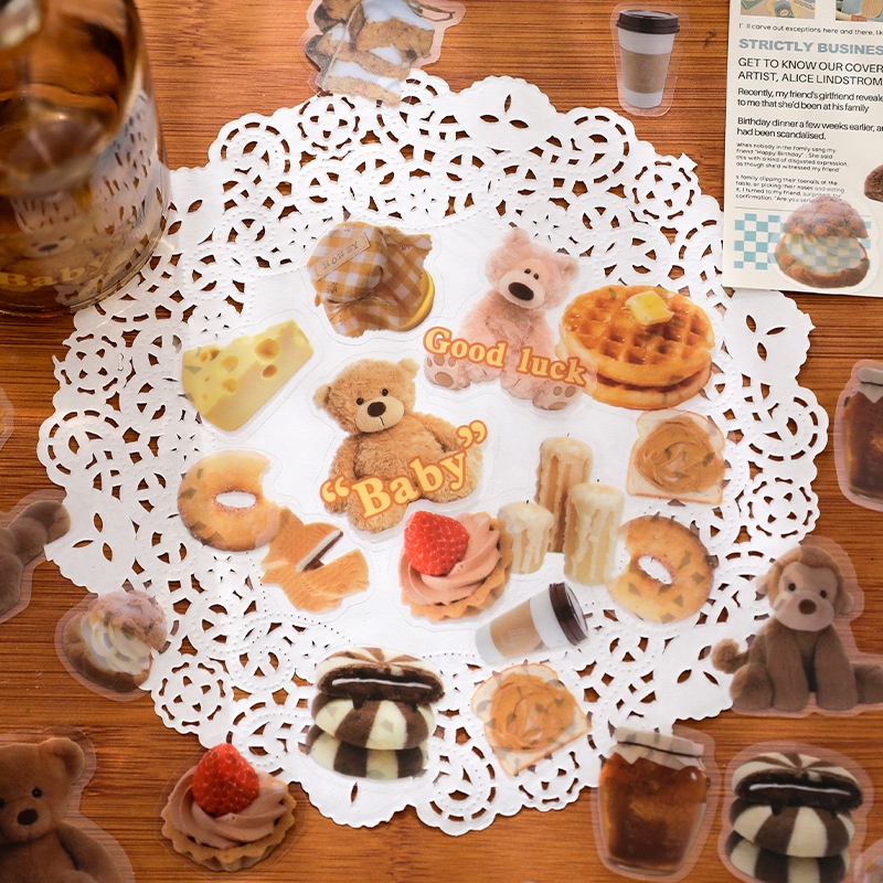 Set 40 Tấm Sticker Dán Trang Trí Hình Thú Cưng Hoạt Hình Phong Cách Retro