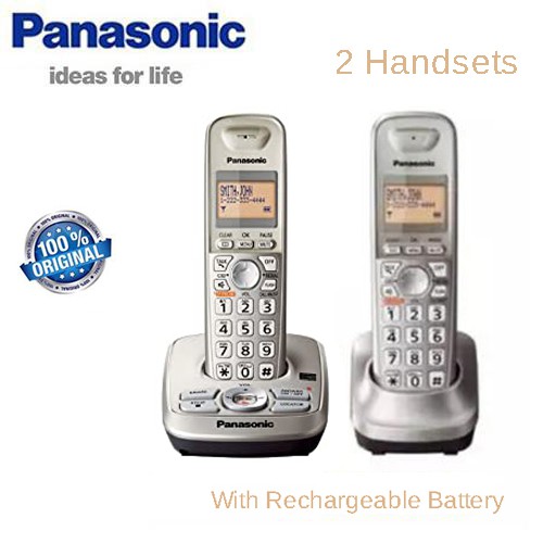 Panasonic KX-TG4221N Expandable Điện thoại 4-Way Call Capability DECT 6.0 PLUS Cordless Phone Answering System with Caller ID / Call Waiting / Speaker - 2 Handsets