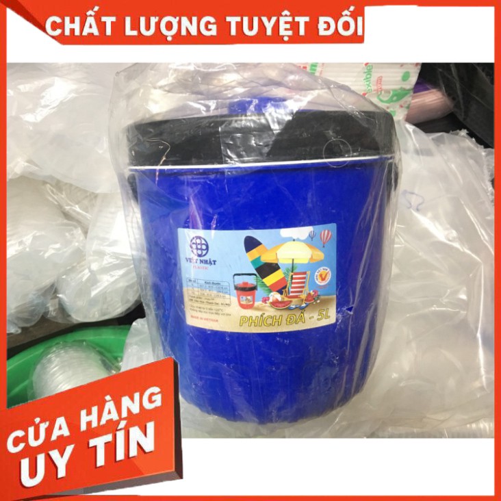 Thùng đá (phích đá) tròn giữ nhiệt 5l Việt Nhật - Chất lượng cao-Giá rẻ.