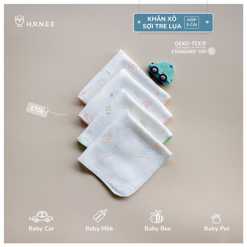 Khăn sữa sợi tre lụa Hrnee
