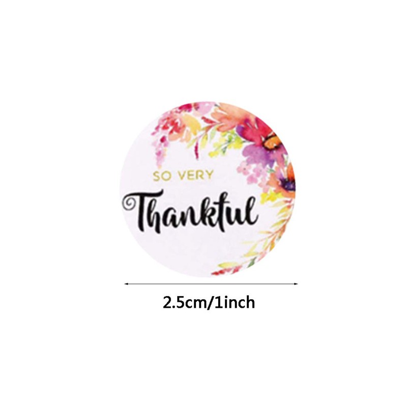 Cuộn 500 hình dán tròn 9 kiểu họa tiết hoa dùng để gói quà dán nhãn niêm phong