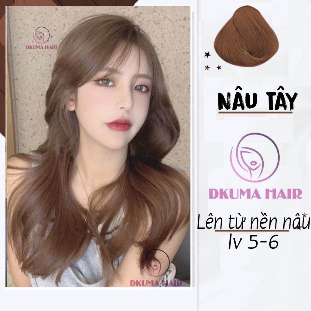 Thuốc nhuộm tóc màu nâu tây.
