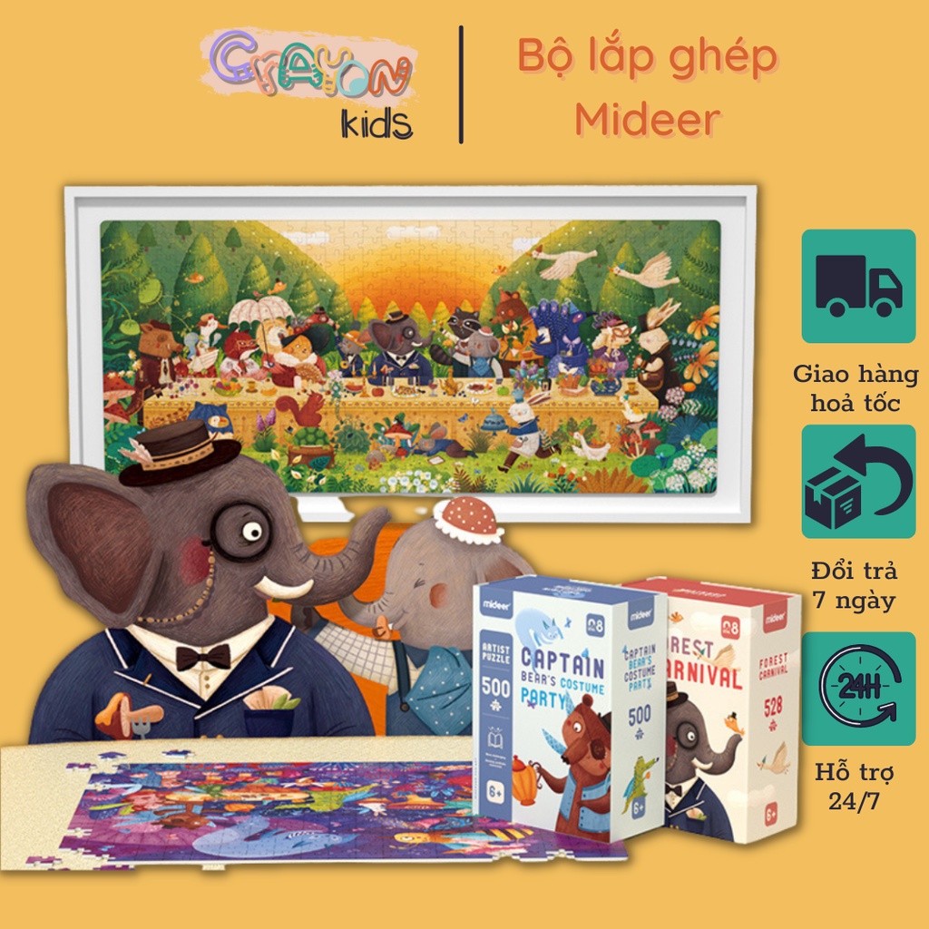 Đồ chơi xếp hình phát triển trí tuệ Mideer Artist Puzzle (mẫu mới) 500–528PCS an toàn, phù hợp cho b