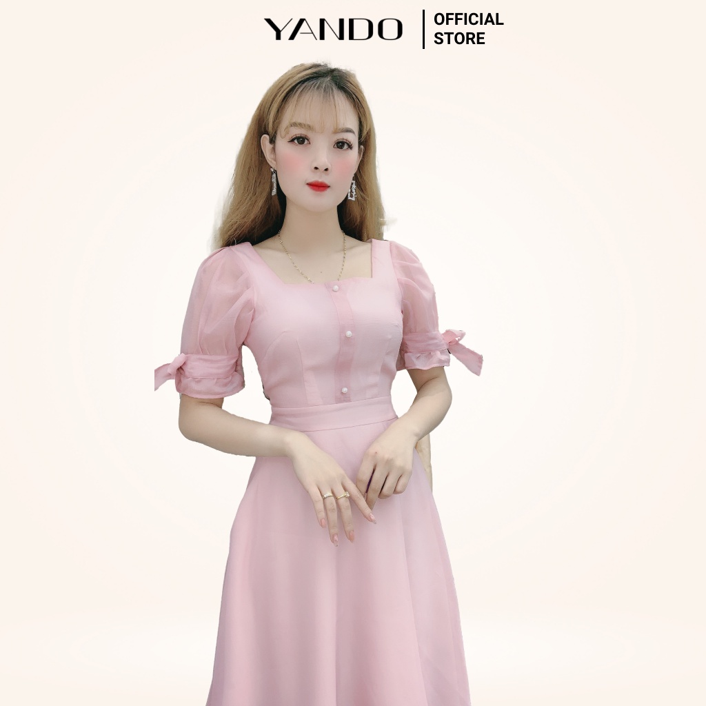 [Chính hãng] Đầm Voan Tay Nơ YANDO DA12