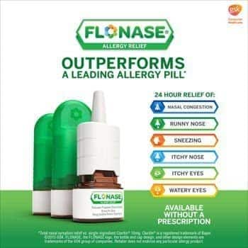 Xịt mũi Flonase Allergy Relief hỗ trợ làm giảm dị ứng mũi, nghẹt mũi, hắt xì - Mỹ (có bán tách lẻ)