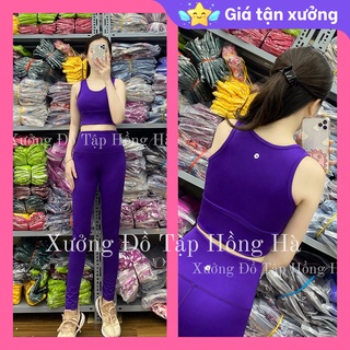 [Mã SKAMLTSM9 giảm 10% đơn 99K] ✅ Ảnh Thật 100% - Mặc Là Mê ✅Bộ tập GYM nữ đa năng - Yoga nữ - Set tập dài lưng kín tím