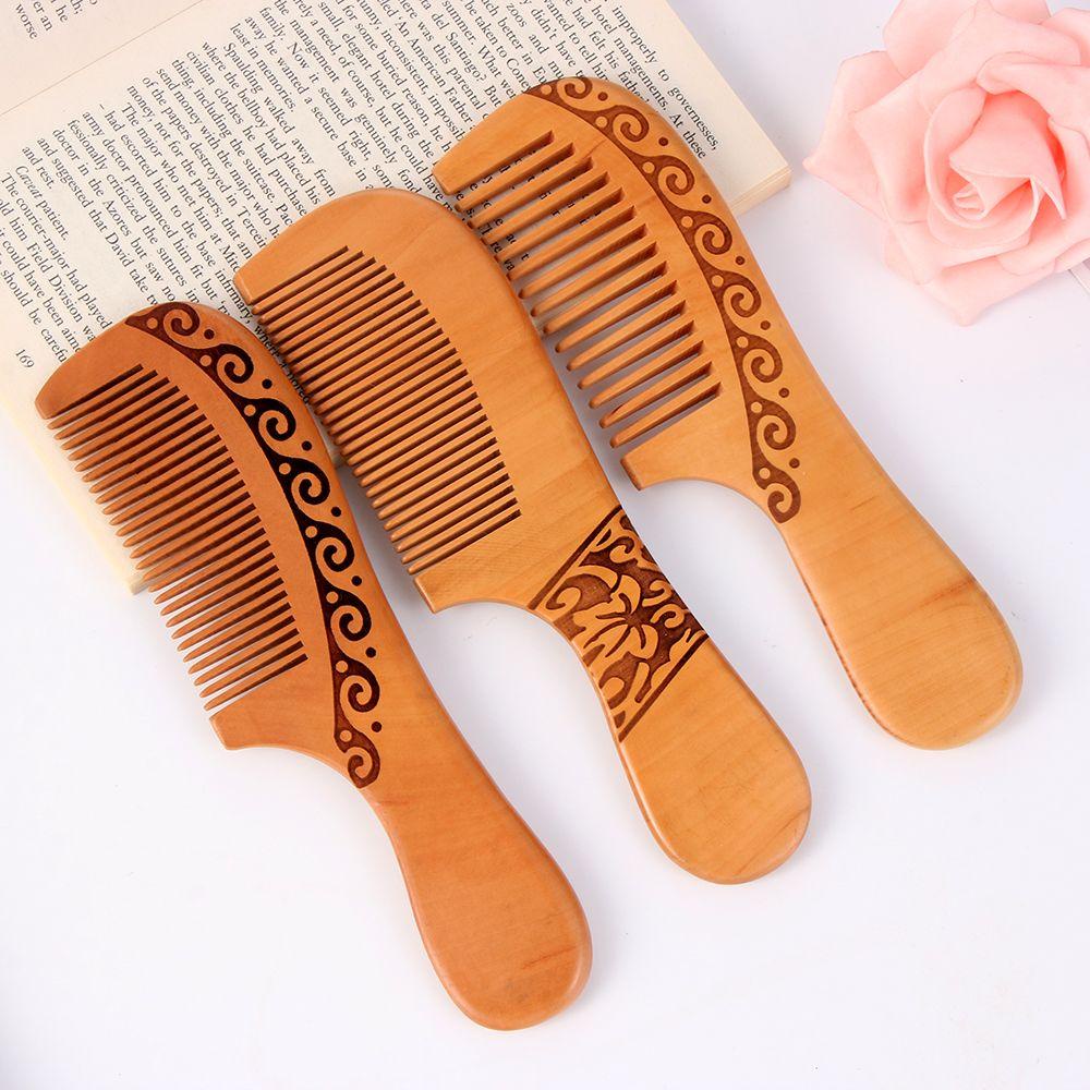 Lược Gỗ Đào Chống Tĩnh Điện Mát Xa Da Đầu Thời Trang