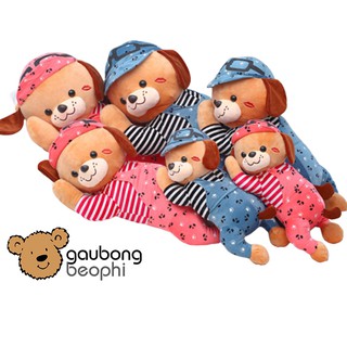 Chó bông nằm đội nón hàng nhập cao cấp size 70cm shop gấu bông béo phì