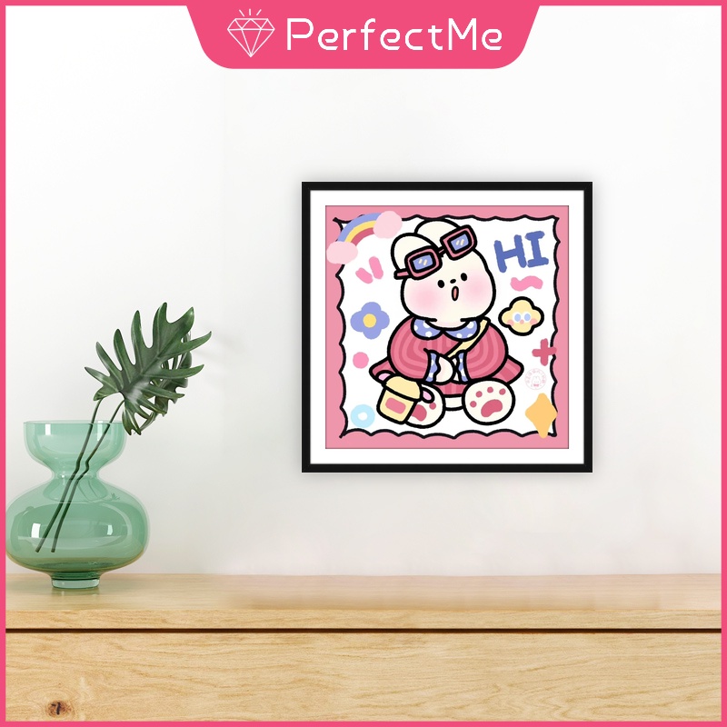 Bộ tranh đính đá 5D họa tiết hoạt hình động vật dễ thương độc đáo DIY 30x30cm