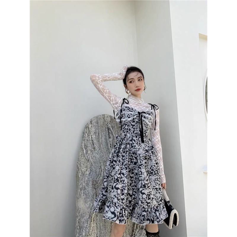 Váy nơ ren thiết kế hai dây YUNX