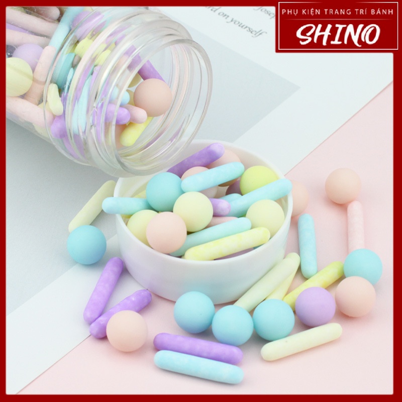 Sprinkle/Cốm/Hạt Rắc Trang Trí Bánh Màu Pastel Phong Cách Hàn Quốc Hộp 130g