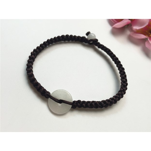 Vòng Tay Mặt Đá Chalcedony Dây Thừng Đỏ May Mắn