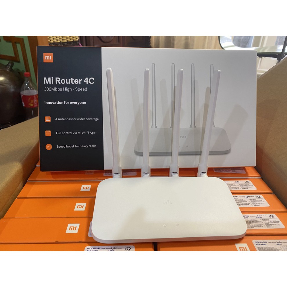 SALE KỊCH SÀN [Bản Quốc Tế] Xiaomi N 300Mbps Bộ Phát Wifi R4CM - Mi Router 4C - Quốc Tế Tiếng Anh 4 Anten rời -BH 2 năm 