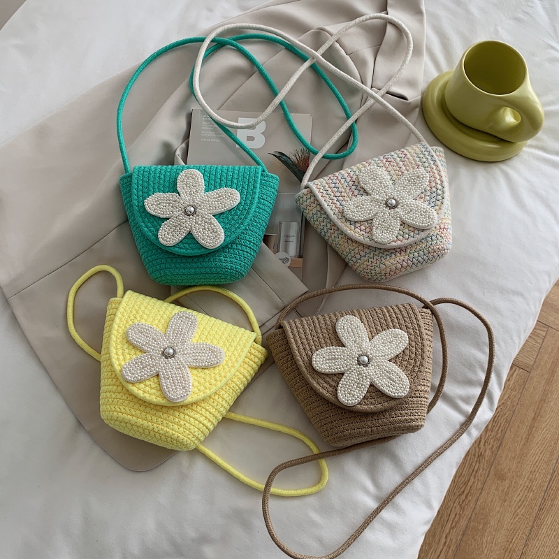 IELGY Túi Đeo Vai Dệt Hình Hoa Thời Trang Mùa Hè Cho Nữ
