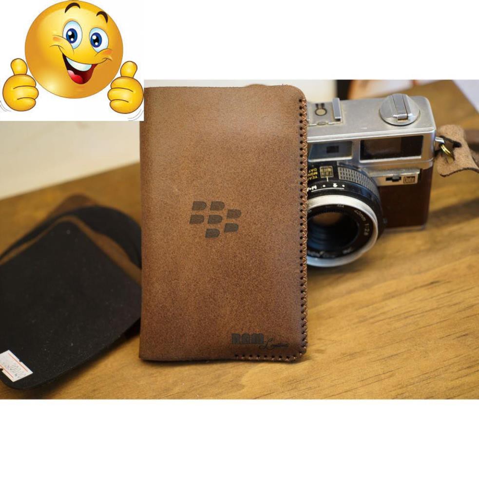 Bao da Blackberry Q20 da bò thật mài nhám cao cấp-chính hãng ram leather .