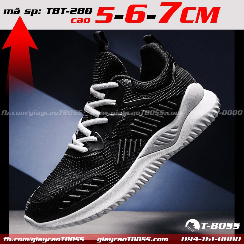 MẪU MỚI 2021 - giày Thể Thao độn đế 5cm - 6cm - 7cm, Tăng chiều cao TBT-28Đ - GIÀY CAO T-BOSS