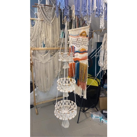 Giỏ treo 3 tầng trang trí, treo trái cây, treo cây cảnh