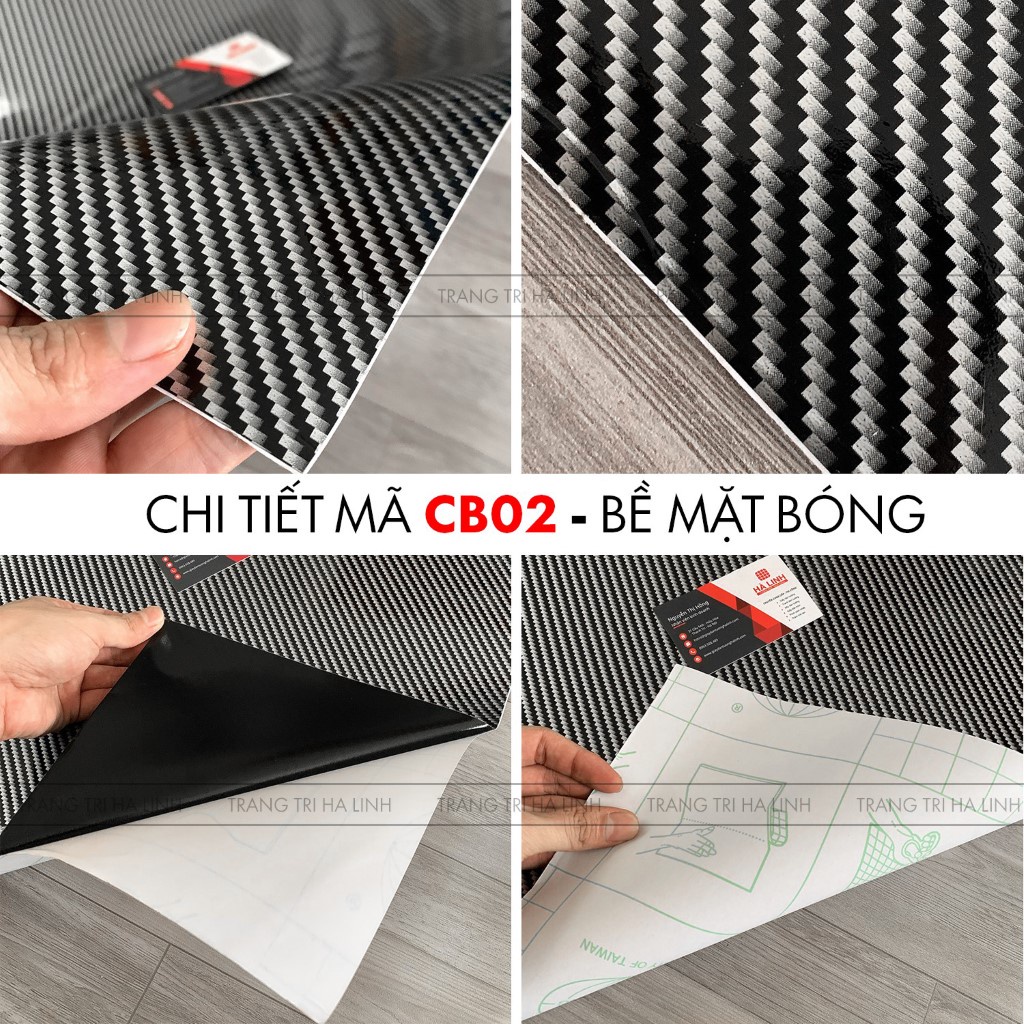Decal carbon dán xe , decan cacbon vân bóng nhám sẵn keo khổ 0.6mx0.3m và 1.2mx0.3m