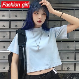 Áo Thun Tay Lỡ Thêu Chữ Đơn Giản Phong Cách Retro Thời Trang Mùa Hè Cho Nữ
