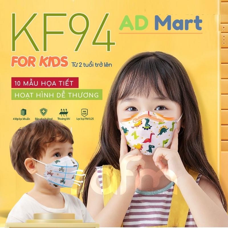 Khẩu Trang Cho Bé 4D KF94 Mask Công Nghệ Hàn Quốc , Khẩu Trang Trẻ Em 4 Lớp Kháng Khuẩn