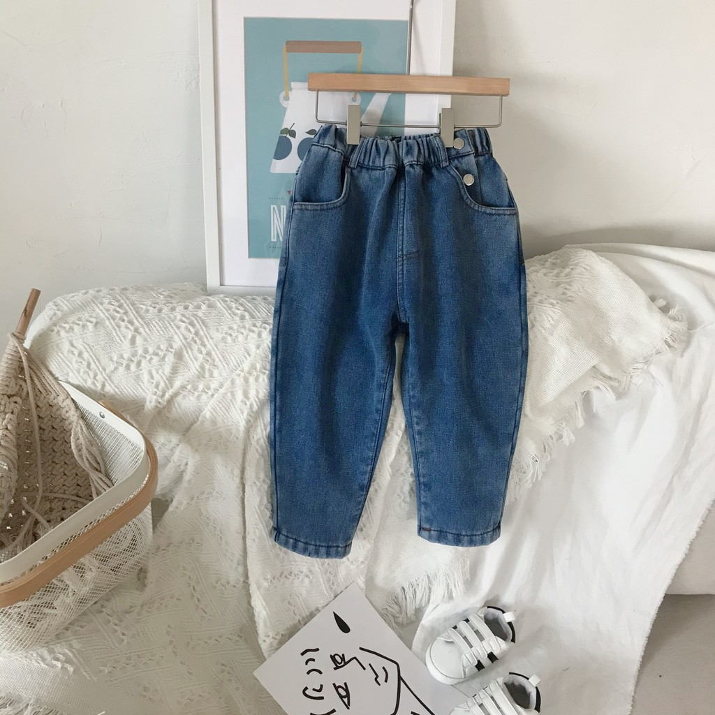 Quần Jeans Dài Giữ Ấm Thời Trang Thu Đông 2021 Cho Bé Trai