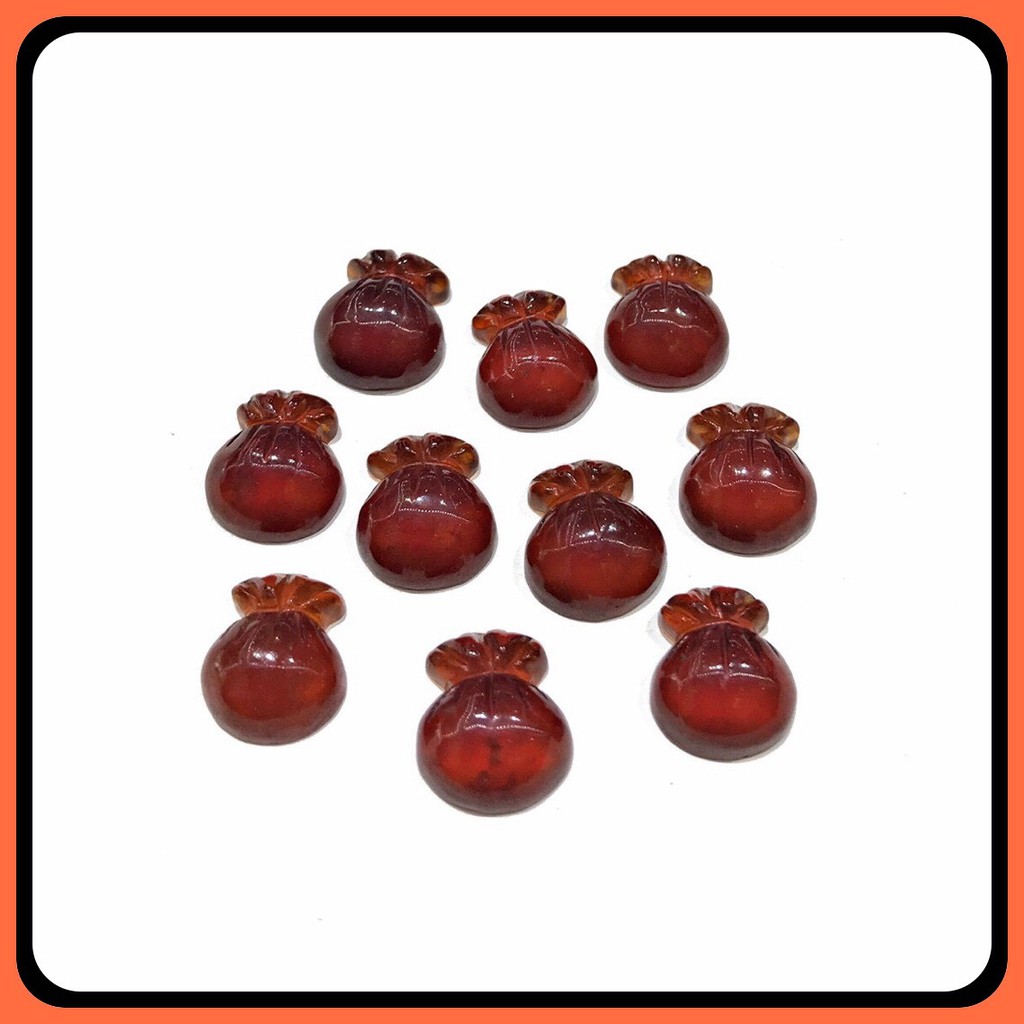 Charm Túi Tiền Tài Lộc Garnet Ngọc Hồng Lựu đỏ đẹp hàng thiên nhiên thiết kế C150 - Hợp tất cả các mệnh