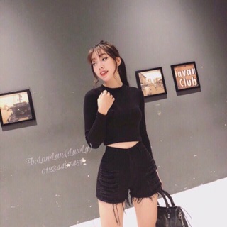 Quần sóc bò rách xước