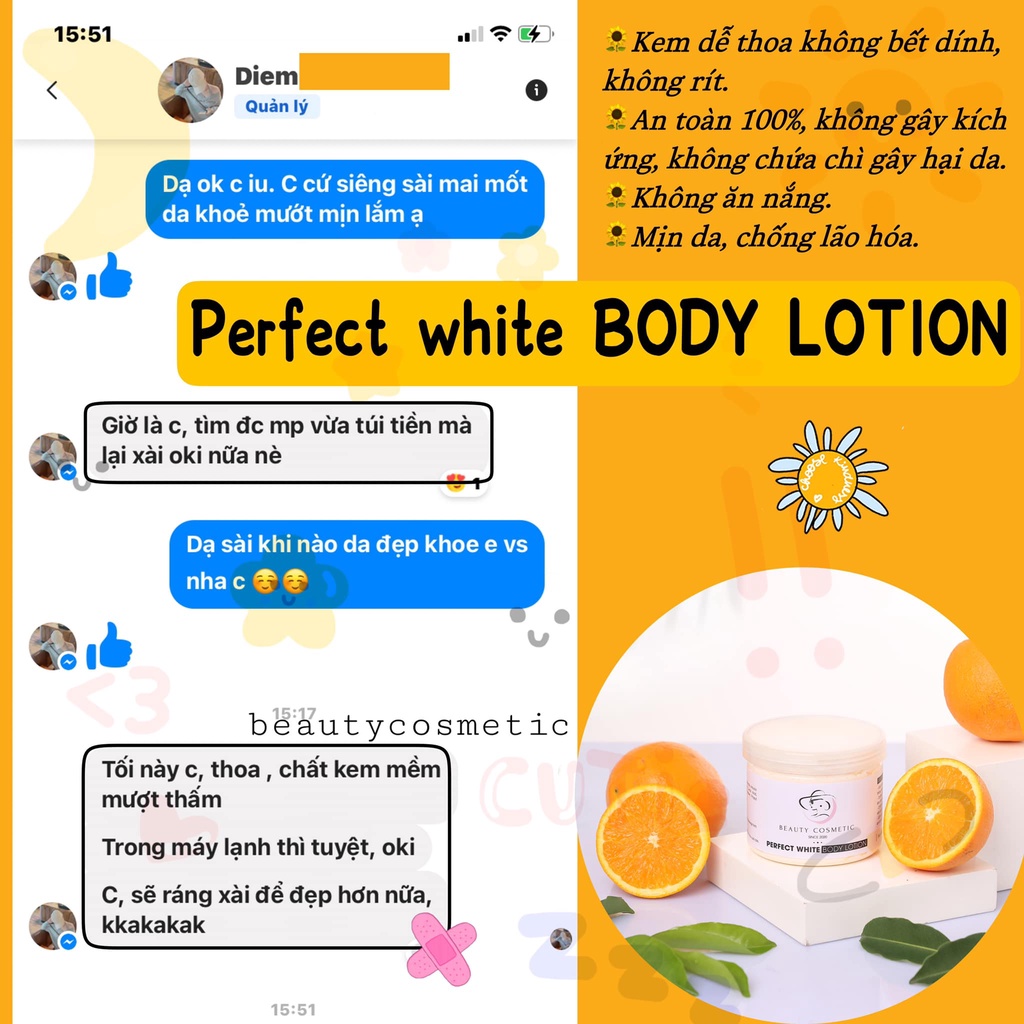 KEM DƯỠNG TRẮNG DA PERFECT WHITE BODY LOTION 500GRAM | BigBuy360 - bigbuy360.vn