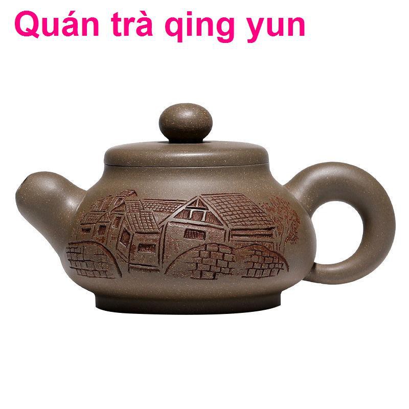 Yi Purple Sand Pot nổi tiếng Handmade Cua gốc Vỏ xanh Tao Hun Tea Set Home Suitcart 270cc1