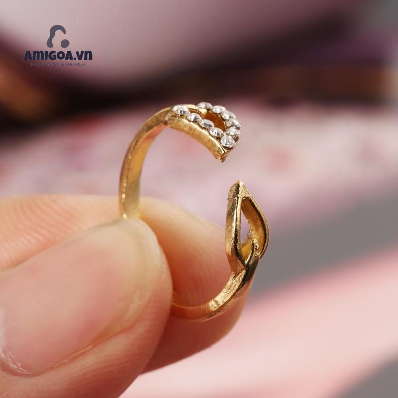 Nhẫn Đôi Hình Hai Chiếc Lá Có Thể Điều Chỉnh Kích Thước