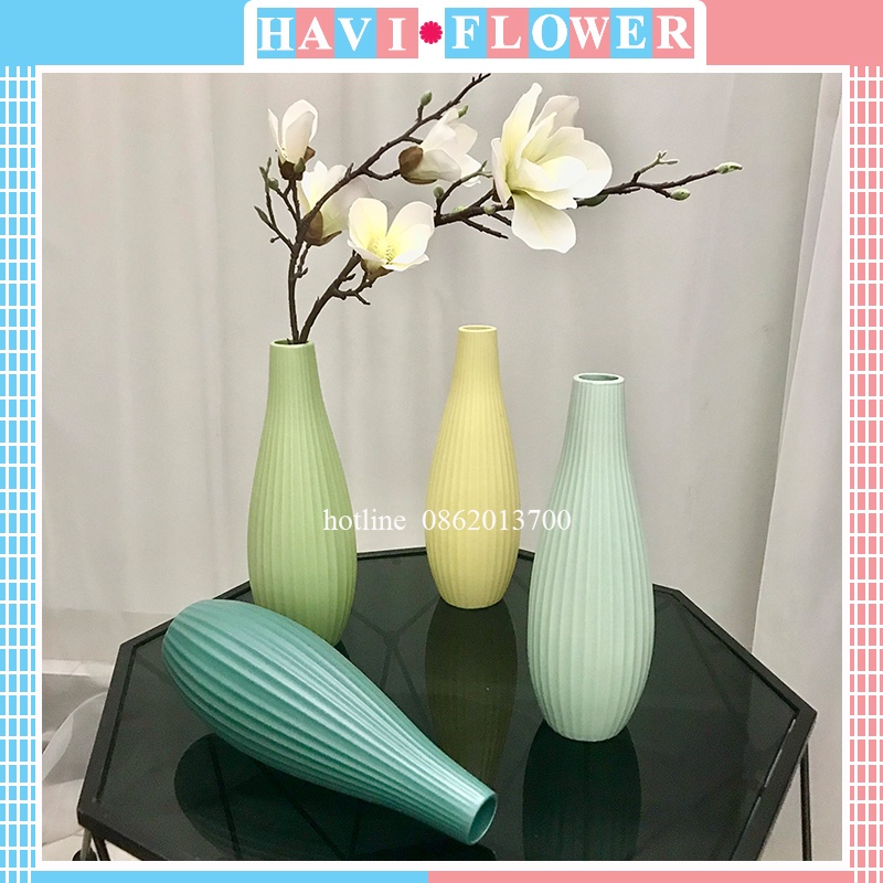 Bình cắm hoa Gốm sứ Bát Tràng nhiều màu 30cm cắm hoa tiện dụng B003