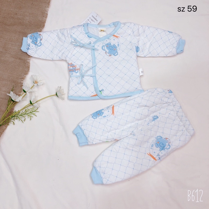 Bộ trần bông dày ấm cho bé sz 59(3-6M) from to
