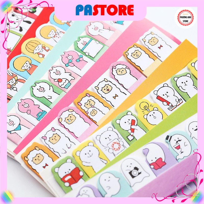 Giấy dán đánh dấu trang, Sticker đánh dấu sách vở, Sticker marker hoạt hình đáng yêu
