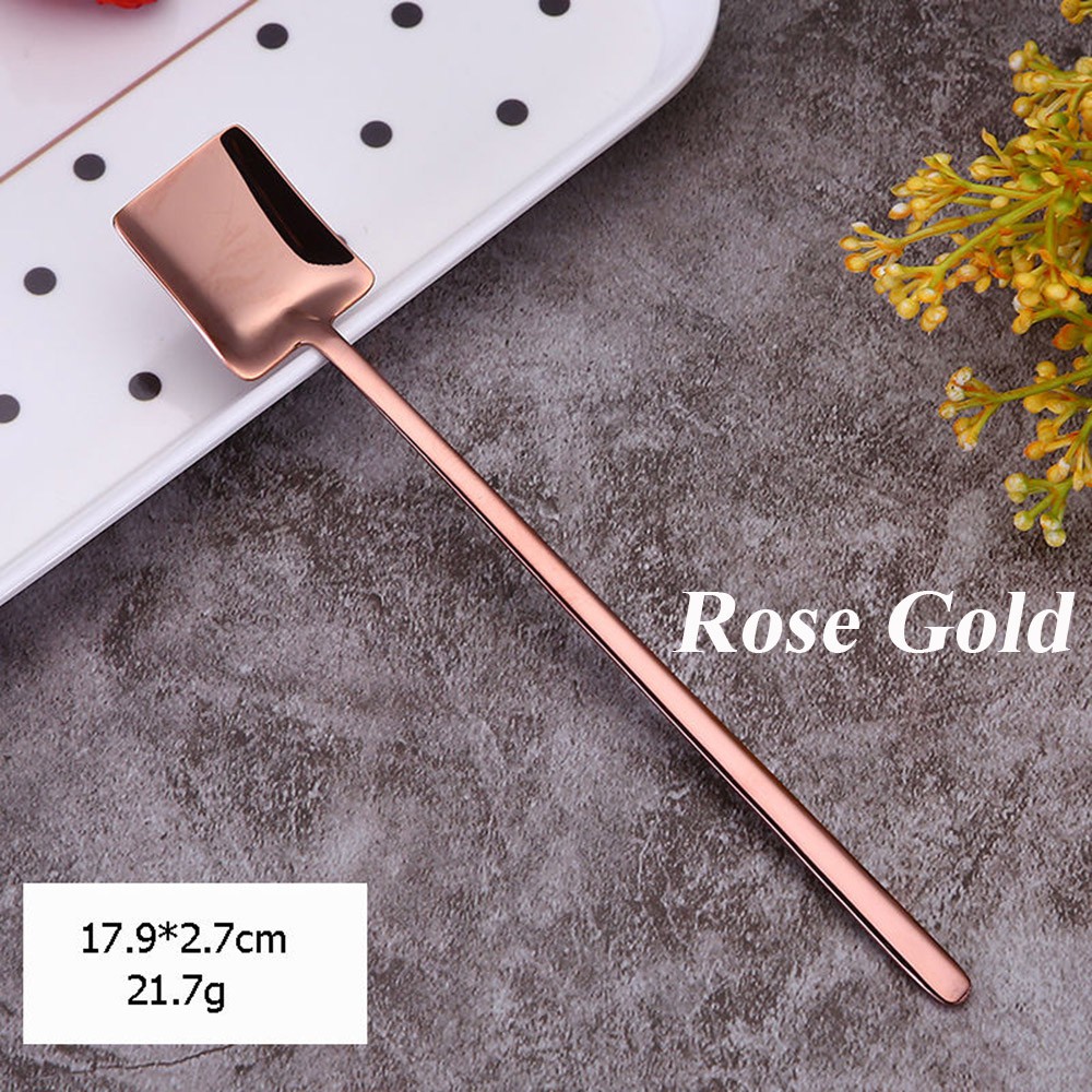 CONOPERY Muỗng cà phê bằng inox thiết kế cán dài đẹp mắt