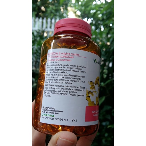 [Nội địa Pháp] Omega 3 Arkopharma lọ 180 viên