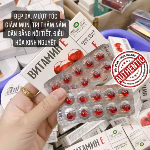 Vitamin E Đỏ Nga Hộp 2 Vỉ