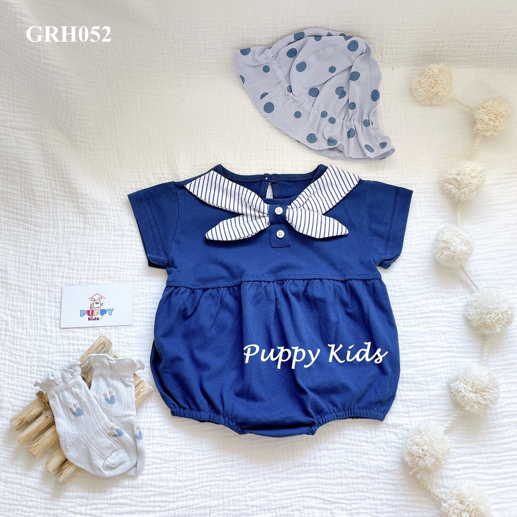 (GRH052) (7-10kg) Áo liền quần dành cho em bé gái (Puppy Kids) Xanh tím than
