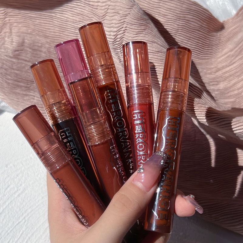 [2023Hàng mới về] Son Bóng Herorange Màu Nude Nhạt Mềm Mượt Nuôi Dưỡng Môi Chống Thấm Nước