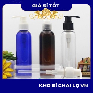 Chai nhựa pet vòi nhấn sữa tắm 250ml 200ml 150ml 100ml chiết mỹ phẩm , phụ kiện du lịch
