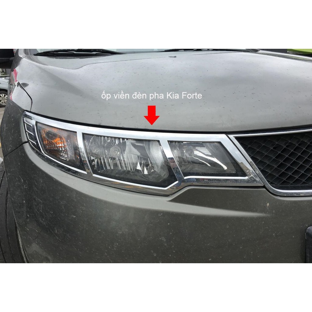 🔥 Freeship 🔥Bộ Ốp viền đèn pha hậu mạ crom xe Forte cao cấp/ Phụ kiện làm đẹp, đồ chơi xe KiA Forte