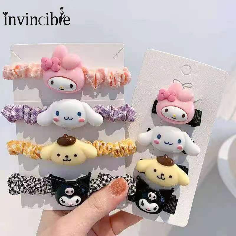 Dây Buộc Tóc Cao Su Co Giãn Họa Tiết Hoạt Hình Đáng Yêu Cho Bé