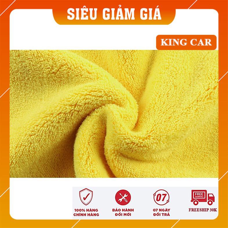 Khăn lau rửa xe 2 lớp, khăn lau đa năng Microfiber siêu thấm vệ sinh ô tô, xe máy- Shop KingCar