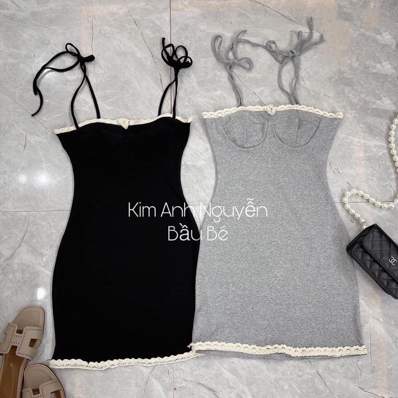 [Siêu Hot] Váy Body 2 Dây Sexy Viền Ren, Đầm Dáng Ôm Có Ảnh Thật Kèm Video | BigBuy360 - bigbuy360.vn