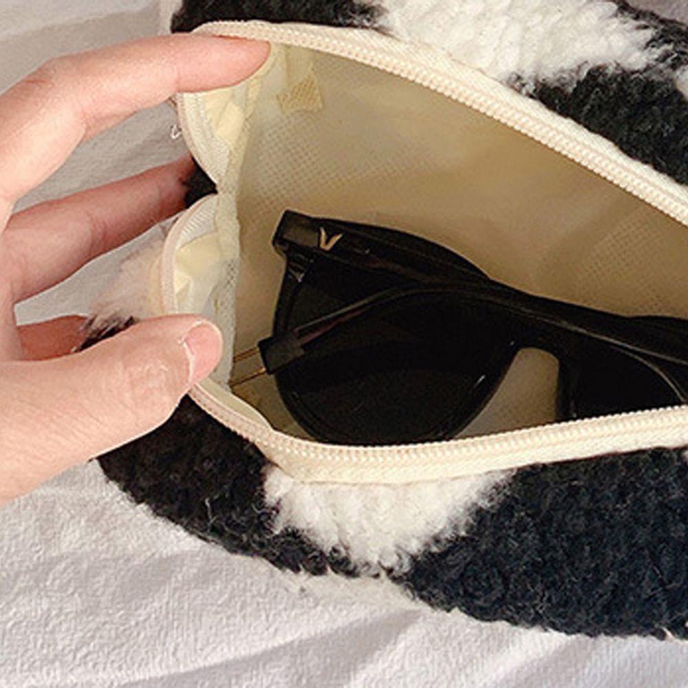 OCEANMAP Túi Đựng Mỹ Phẩm Sức Chứa Lớn Họa Tiết Sọc Caro Tiện Lợi Dễ Sử Dụng