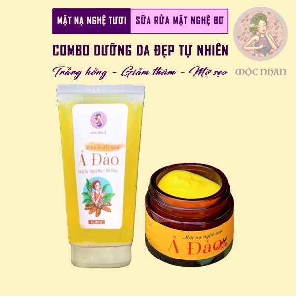 Mặt nạ nghệ tươi Ả Đào dưỡng sáng da, mờ thâm, giảm mụn, mặt nạ thiên nhiên dưỡng ẩm, sáng da MỘC NHAN 50g - handmade | BigBuy360 - bigbuy360.vn