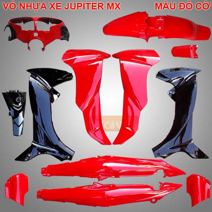 Vỏ nhựa xe máy Yamaha Jupiter MX- nhựa TRẮNG CAO CẤP màu ĐỎ CỜ