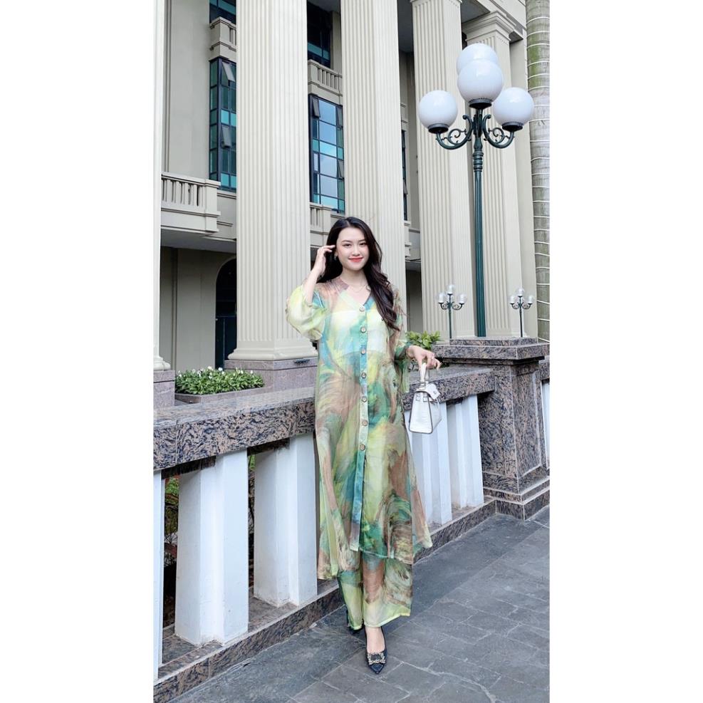 Đồ Bộ Trung Niên Sang Trọng Cao Cấp Đẹp Huy Hoàng Anh,Bộ Quần Áo Nữ Cho Mẹ Lụa Dự Tiệc Công Sở Trên 30,40 Tuổi H4 WBS