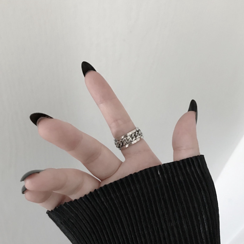 Women's titanium steel ring Hip hop bundy Couple fashion