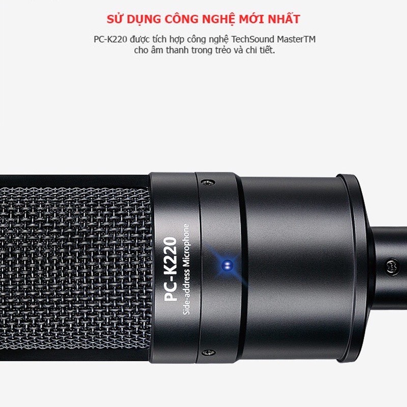 Mic thu âm Takstar PC-K220 [BẢO HÀNH 12 THÁNG] sử dụng trong studio chuyên nghiệp, livestream, hát karaoke