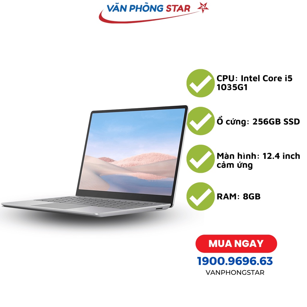 Laptop suface Go (i5 1035G1/8GB RAM/256GB SSD/12.4 Cảm ứng/Win 10/Bạc)